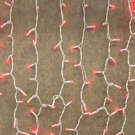 Curtain 300 red LEDs IP65 linkable white cable 200x150