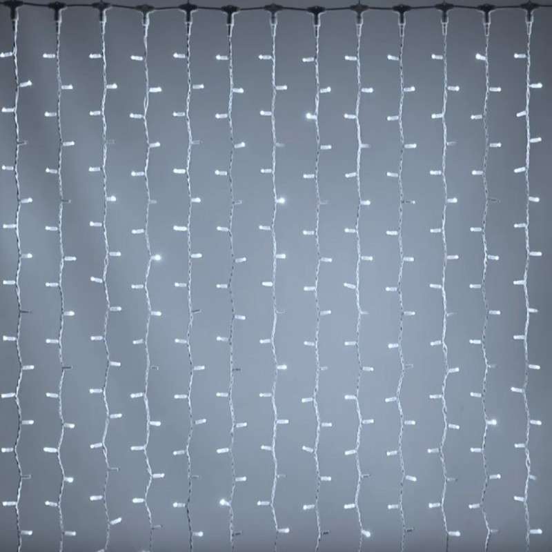 150 cold white LED curtain linkable with white 200x150 exterior