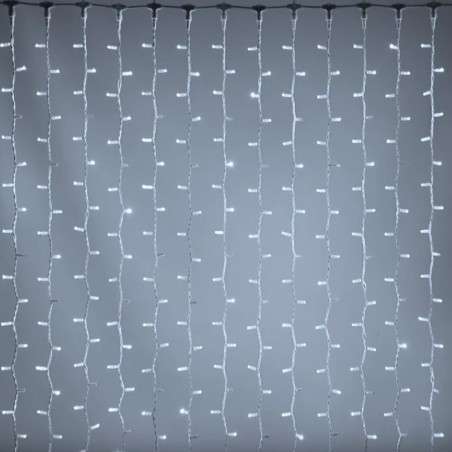 150 cold white LED curtain linkable with white 200x150 exterior