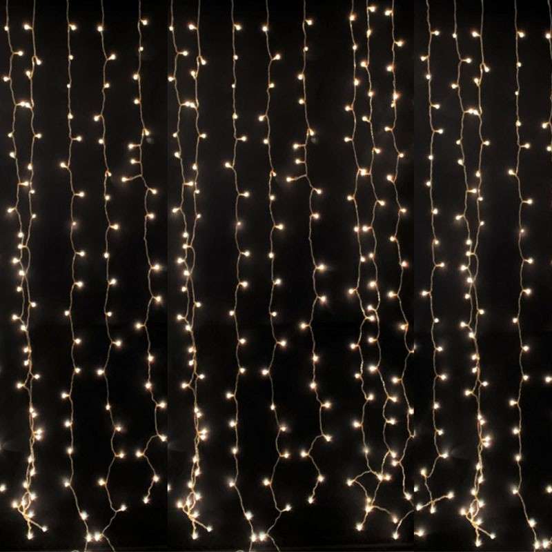 Curtain with 504 incandescent bulbs, transparent, 200x200.