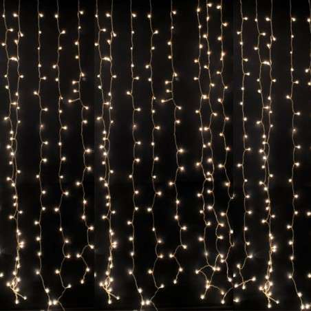 Curtain with 504 incandescent bulbs, transparent, 200x200.