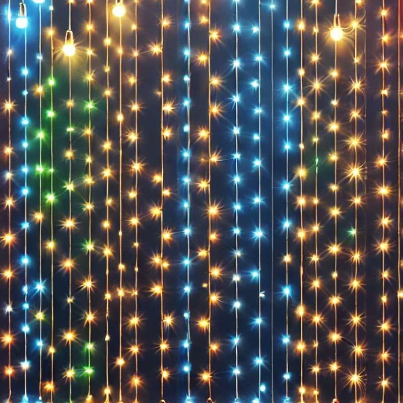 Programmable 300x200 600 LED RGB IP44 curtain with remote control