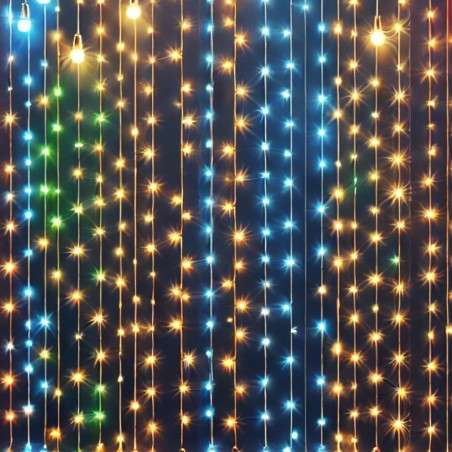 Programmable 300x200 600 LED RGB IP44 curtain with remote control
