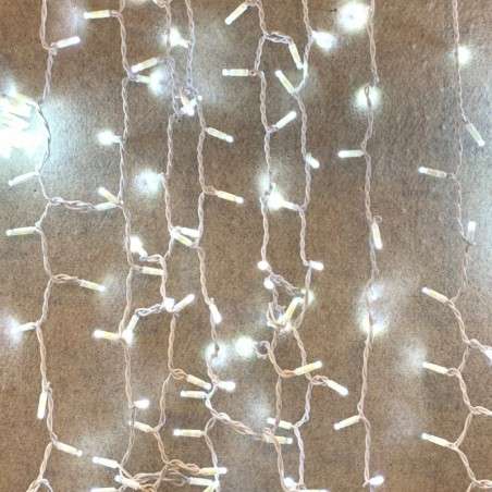 Curtain 300 LEDs cold IP65 linkable white cable 200x150