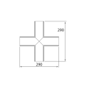 Recessed cross module with 50mm wide profile, integrated LED, linkable.
