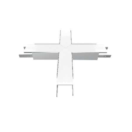 Recessed cross module with 50mm wide profile, integrated LED, linkable.
