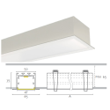 Recessed module 65mm wide with integrated LED and linkable
