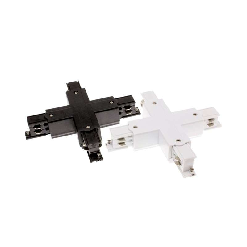 X-shaped connector to join three-phase rails