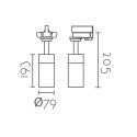 Three-phase 20W 2000lm LED spotlight, dimmable