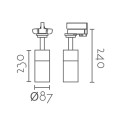 Three-phase 30W 3000lm LED spotlight, dimmable