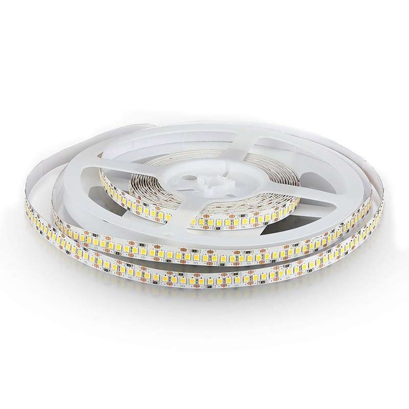 5-meter roll of 24V LED strip with a 120º beam angle, various adjustable power levels, and suitable for indoor use with an IP20 