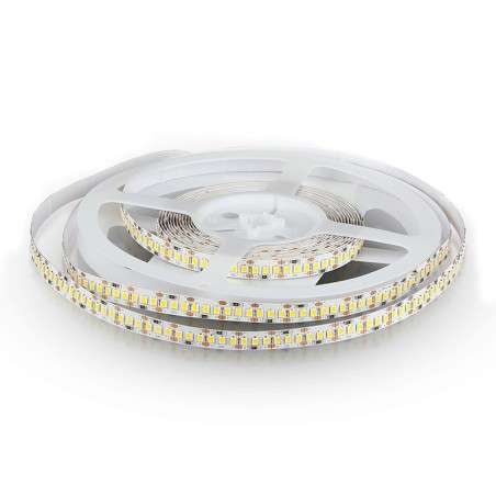 5-meter roll of 24V LED strip with a 120º beam angle, various adjustable power levels, and suitable for indoor use with an IP20 