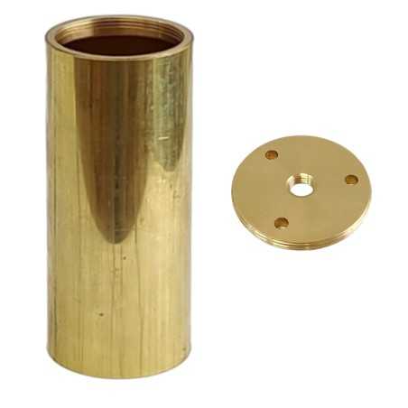 Brass tube 135mm high x 60mm diameter + lid