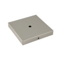 Square iron support 120mm x 120mm x 20mm with an outlet