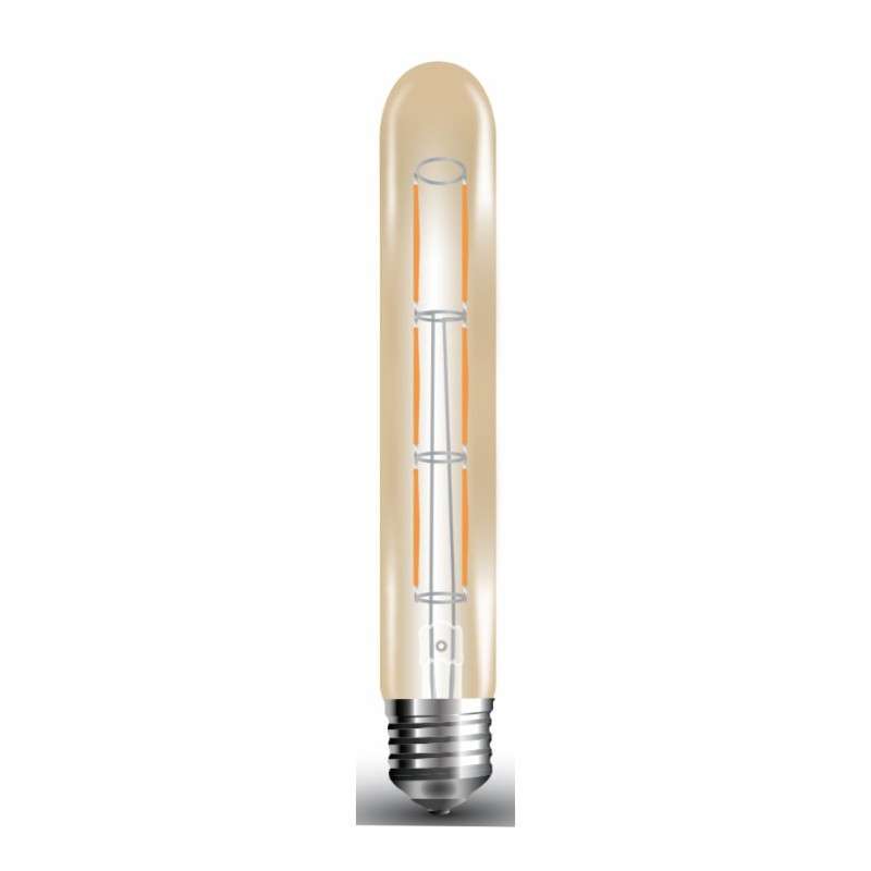 Amber filament tubular bulb E27 6W 600lm