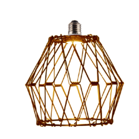 Transformable decorative LED bulb gold 4W E27 screw fitting