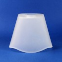 Matte white glass tulip 132mm tall x 161mm in diameter