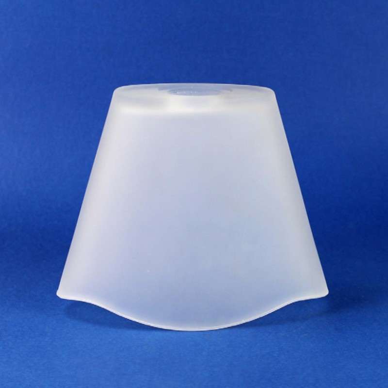 Matte white glass tulip 132mm tall x 161mm in diameter