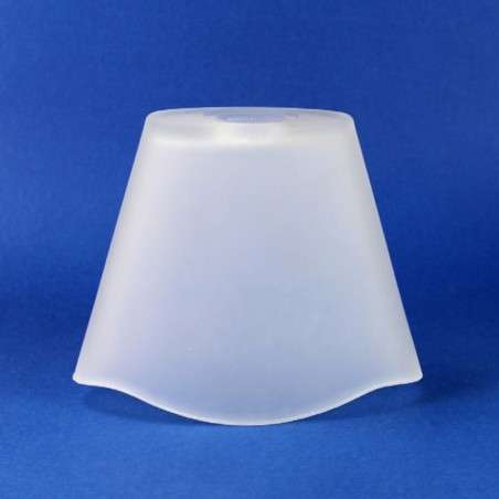 Matte white glass tulip 132mm tall x 161mm in diameter