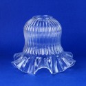 Curly tulip made of transparent glass, 175mm tall x 100mm in diameter.