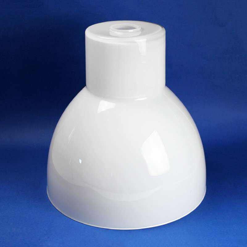 White glossy glass tulip spotlight 300mm high x 300mm diameter