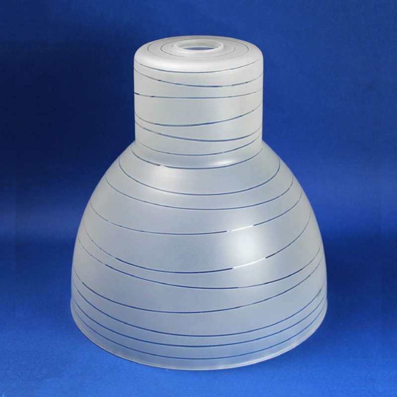 Decorative glass tulip-shaped lampshade, 300mm tall x 300mm in diameter.