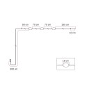 Linear outdoor garland with three lights, total length 6.5 meters.