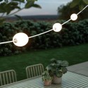 Linear outdoor garland with three lights, total length 6.5 meters.