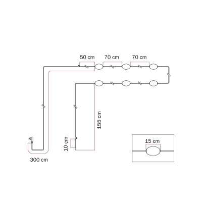 Outdoor garland IP67 6 lights 9 m | LIGHTING DIY
