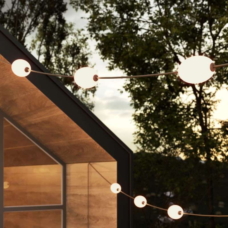 Outdoor garland IP67 12 lights 14 m | LIGHTING DIY