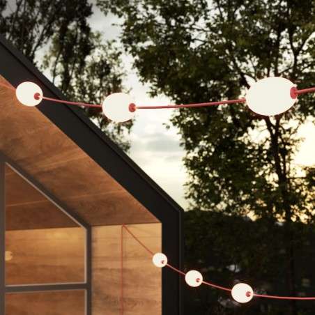 Outdoor garland IP67 12 lights 14 m | LIGHTING DIY