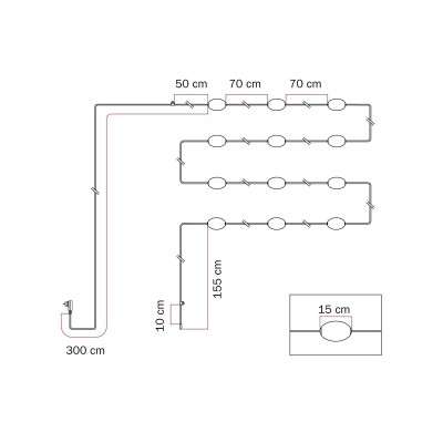 Outdoor garland IP67 12 lights 14 m | LIGHTING DIY