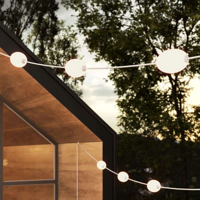 Outdoor garland IP67 12 lights 14 m | LIGHTING DIY