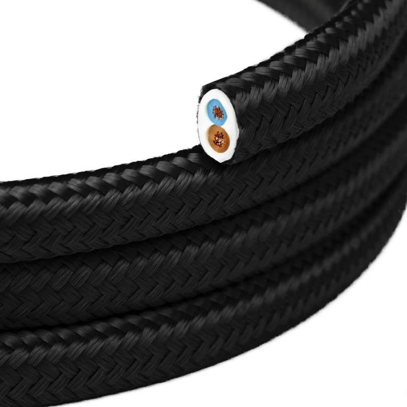 Flat decorative textile electrical cable
