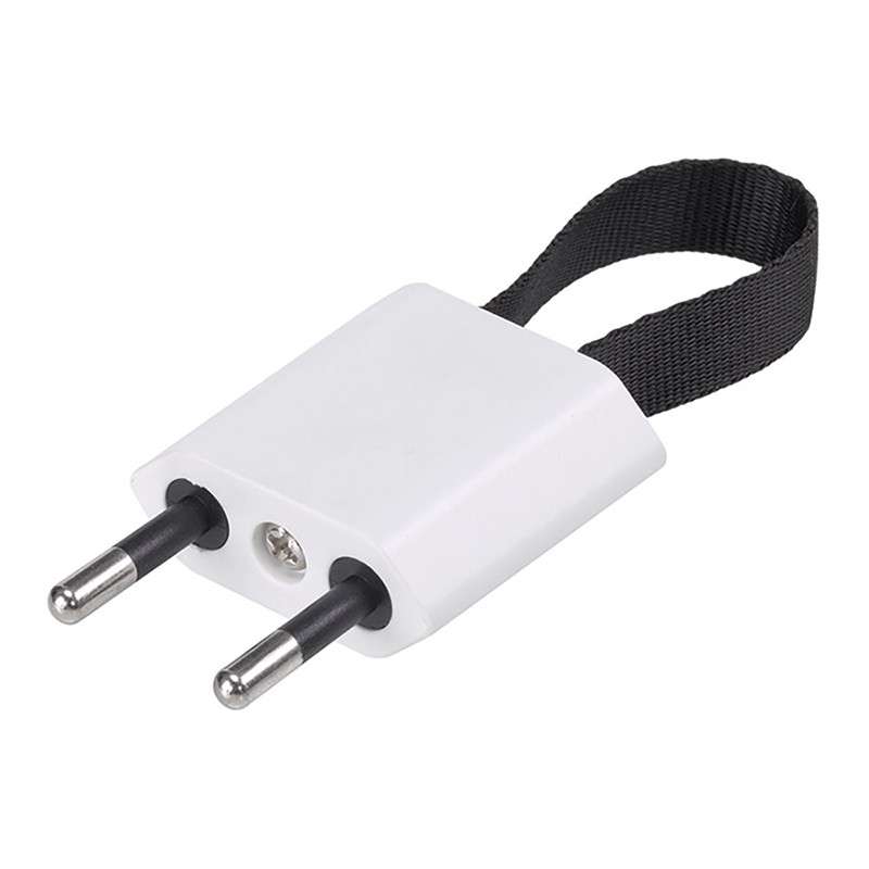 European plug with textile handle for making lamps