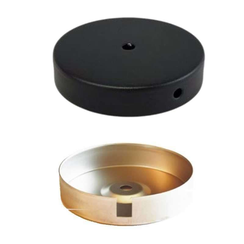 Metal base with a diameter of 120 mm and a height of 24 mm.