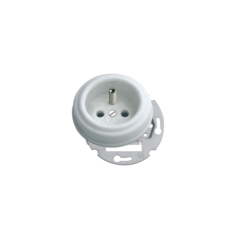 Recessed porcelain mechanism with French earth connection