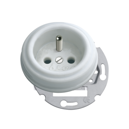 Recessed porcelain mechanism with French earth connection