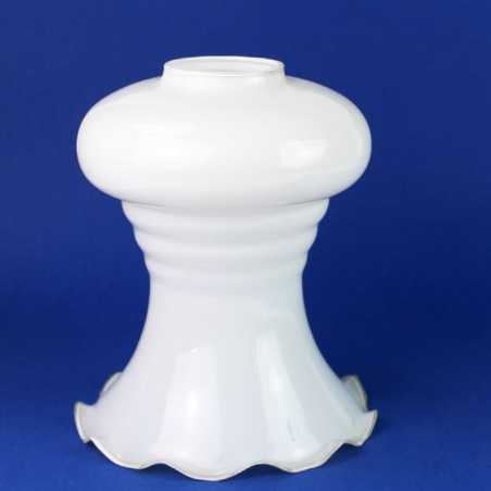Opal glossy tulip Ø125 mm wavy Ø41 | LightingDIY