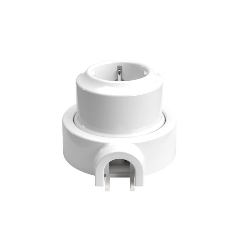 Schuko plug kit porcelain for 20 mm tube | LightingDIY