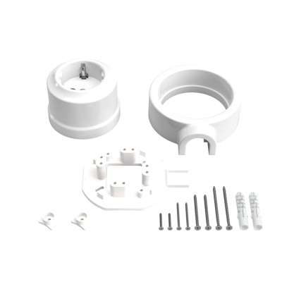 Schuko plug kit porcelain for 20 mm tube | LightingDIY