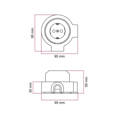 Schuko plug kit porcelain for 20 mm tube | LightingDIY