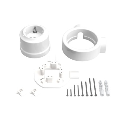 Schuko plug kit porcelain for 20 mm tube | LightingDIY