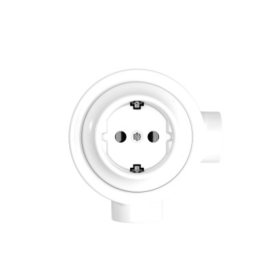 Schuko plug kit porcelain for 20 mm tube | LightingDIY