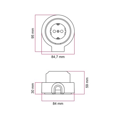 Schuko plug kit porcelain for 20 mm tube | LightingDIY