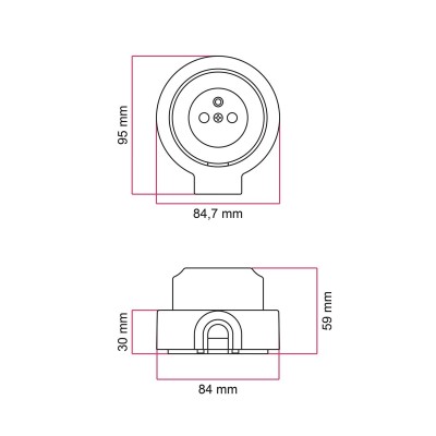 French socket kit porcelain for 20 mm tube | LightingDIY
