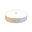 White metal support, 80mm in diameter with one outlet.