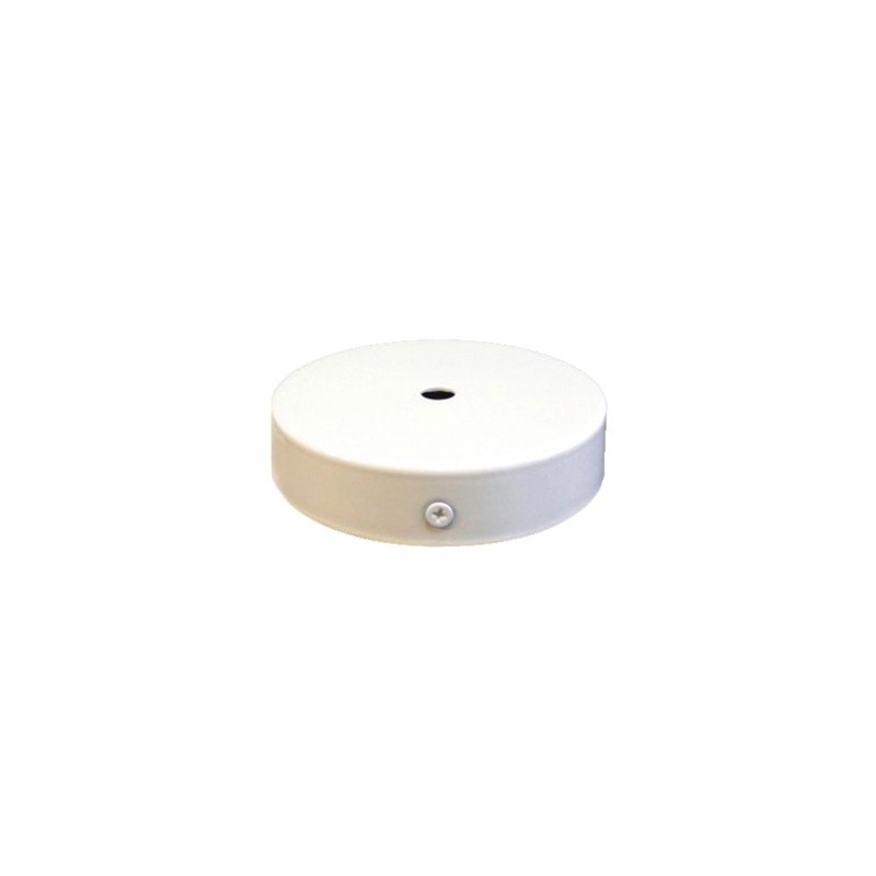 White metal support, 80mm in diameter with one outlet.