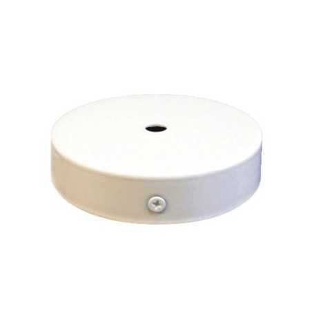 White metal support, 80mm in diameter with one outlet.