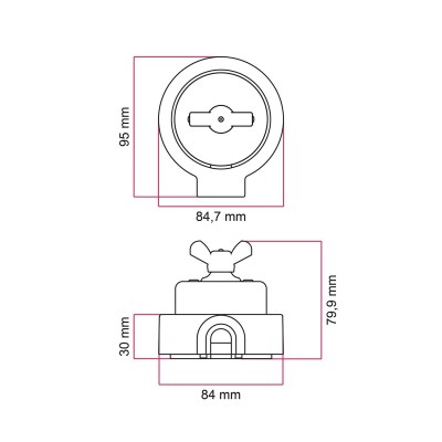 Porcelain diverter switch butterfly nut | LightingDIY